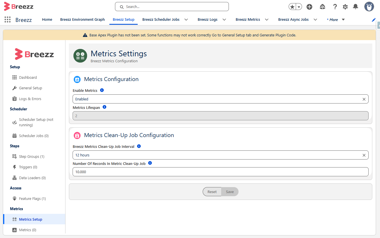 Metrics Setup