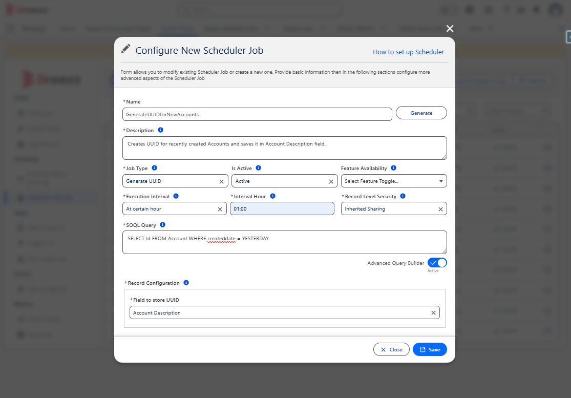Generate UUID Scheduler Job