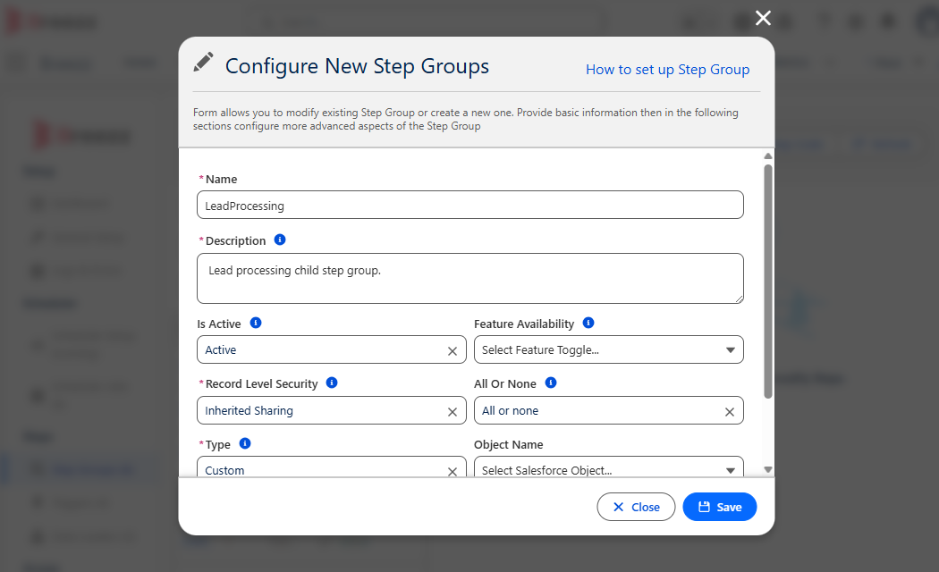 Step Configuration