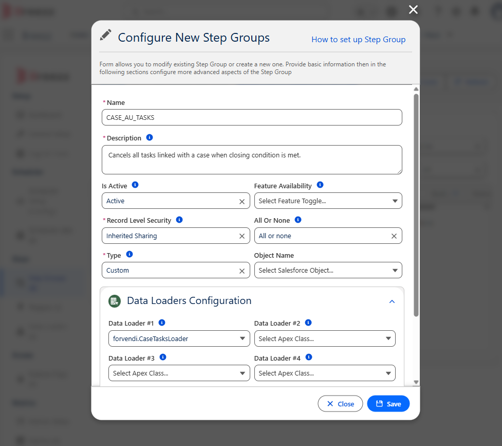 Data Loaders Configuration in Group