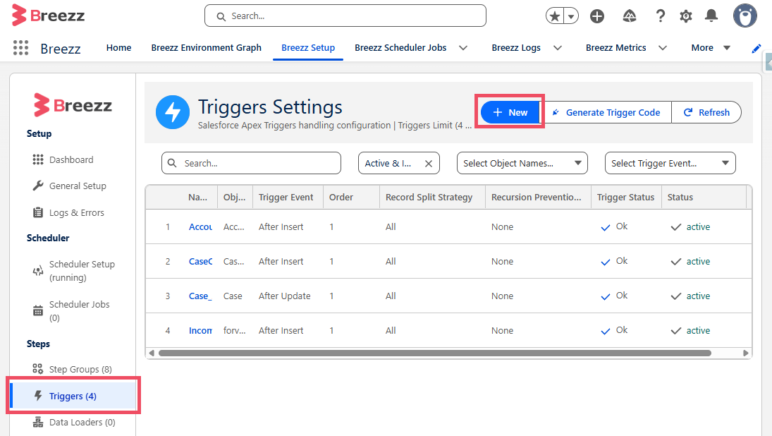Create New trigger