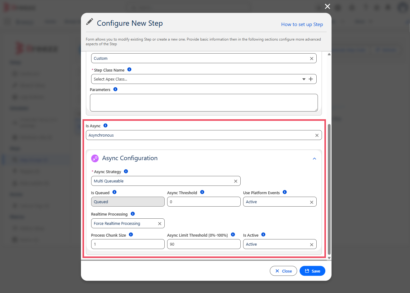 Step Async Configuration